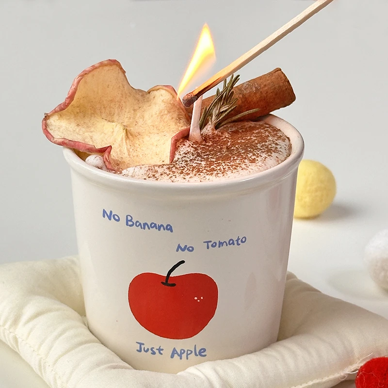 烤苹果拿铁咖啡香薰蜡烛熏香家用床头卧室氛围感高级感女生礼物