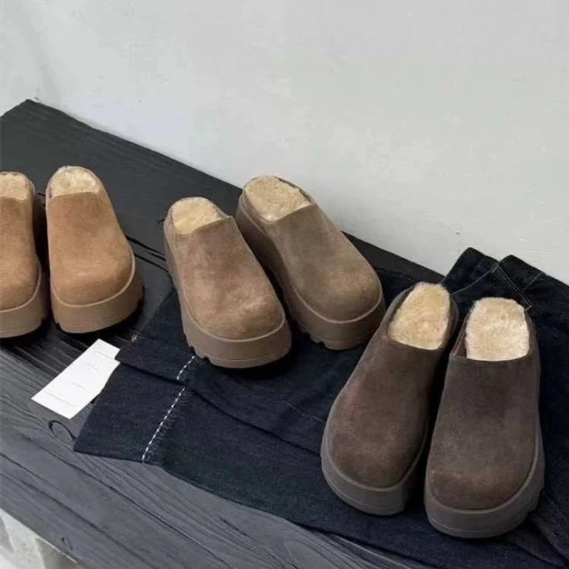 2025新款爆款时尚百搭潮勃肯拖鞋厚底毛毛拖鞋女外穿R09-1