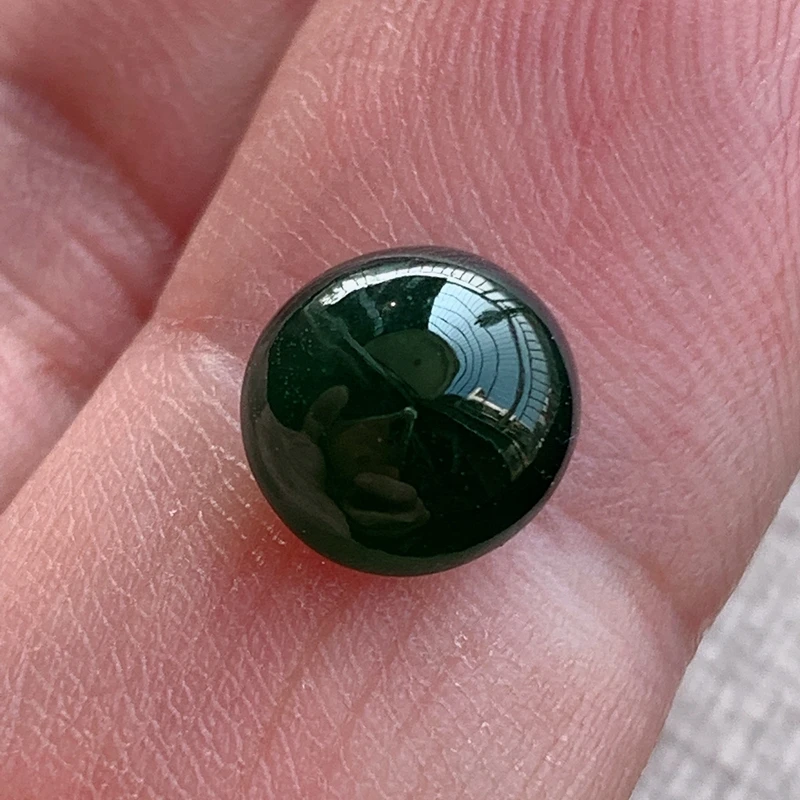 缅甸纯天然A货翡翠玉佩玉器未镶嵌墨绿色戒面蛋面裸石可定制镶嵌