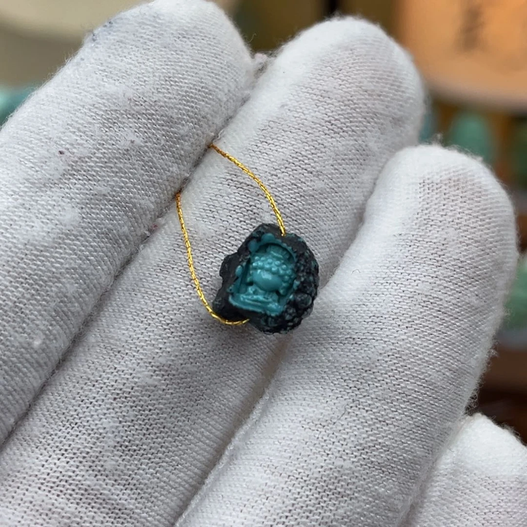 绿松石未镶嵌原皮石窟佛编号65