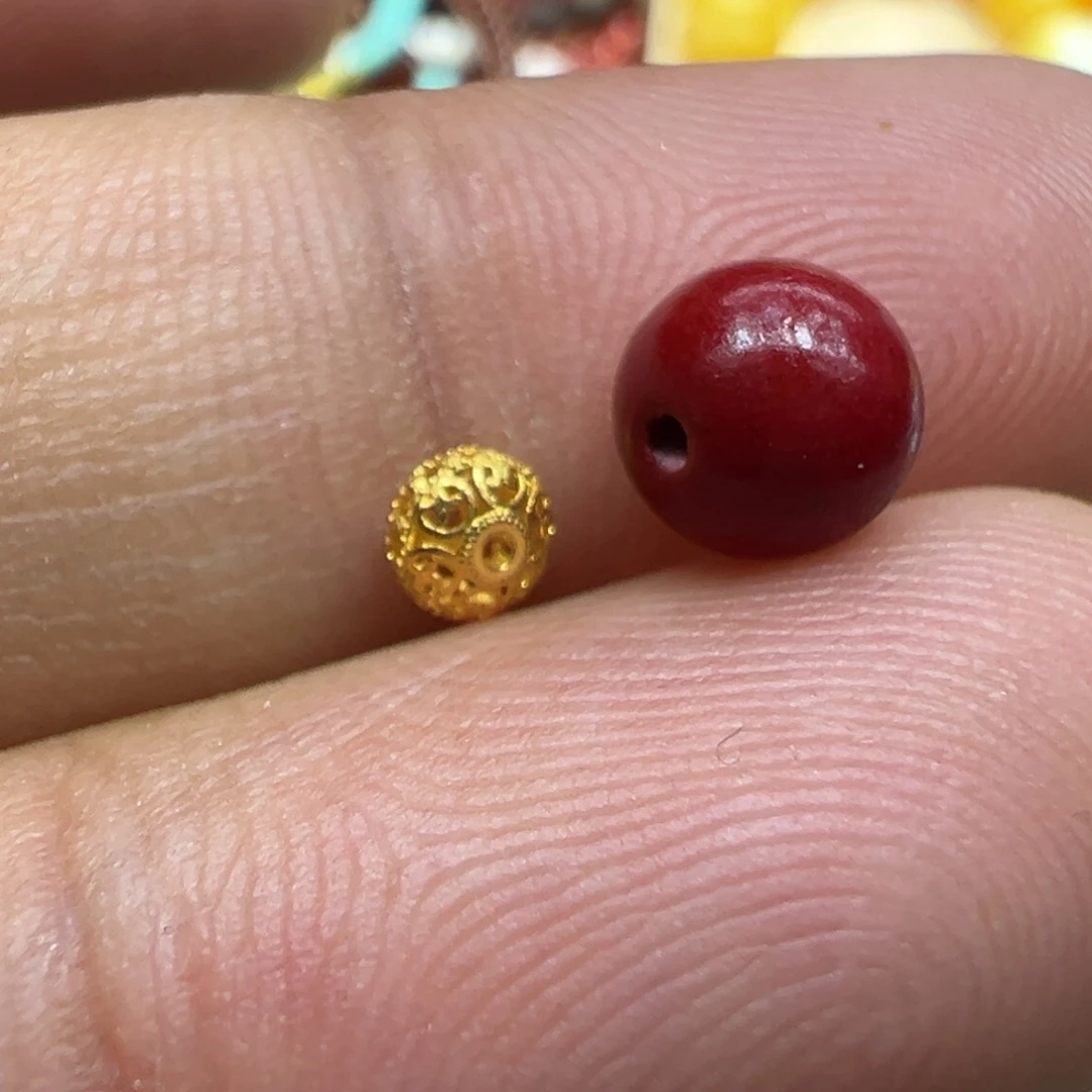 南红玛瑙18K金镶嵌颈饰