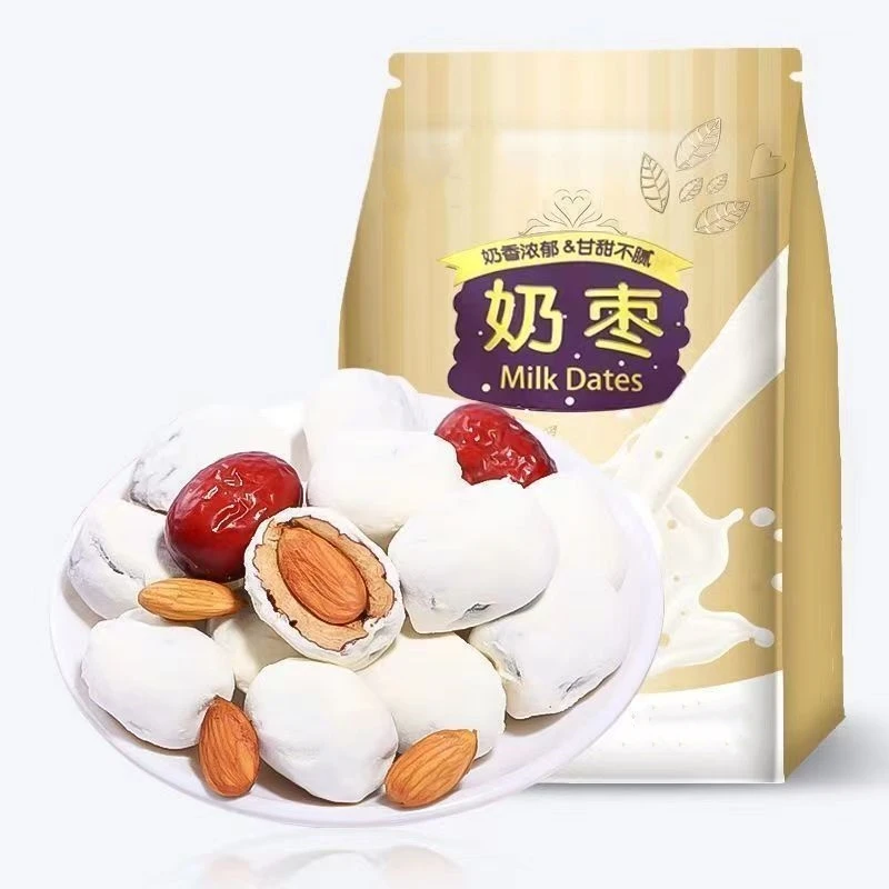 巴旦木夹心奶枣奶酪枣独立小包装网红奶枣新疆夹心红枣休闲零食
