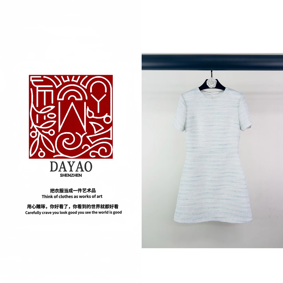 「DAYAO」24新款白色短袖气质时尚高级感连衣裙轻奢高端女装WY24636