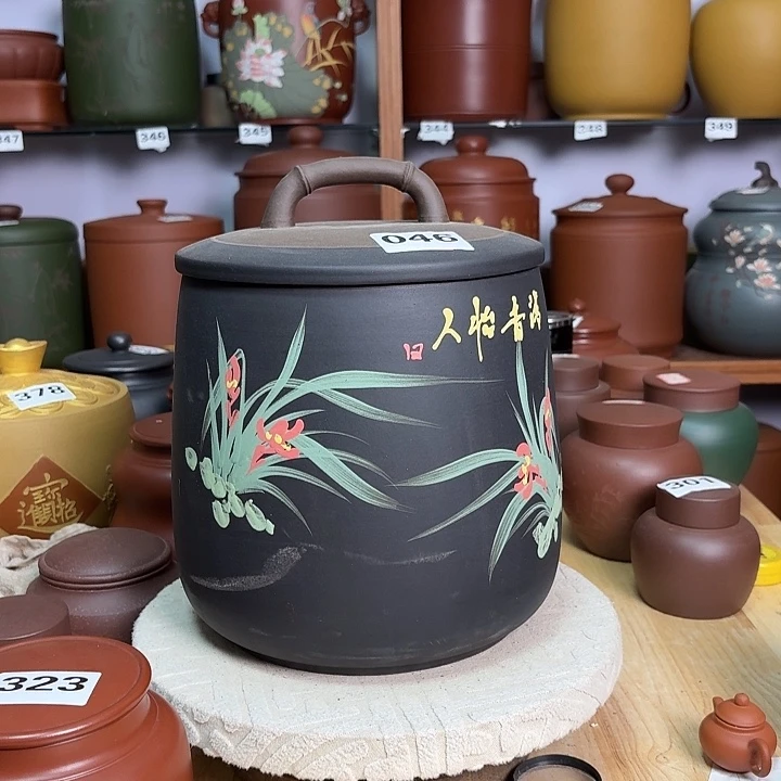 紫砂茶叶罐八饼茶叶罐046
