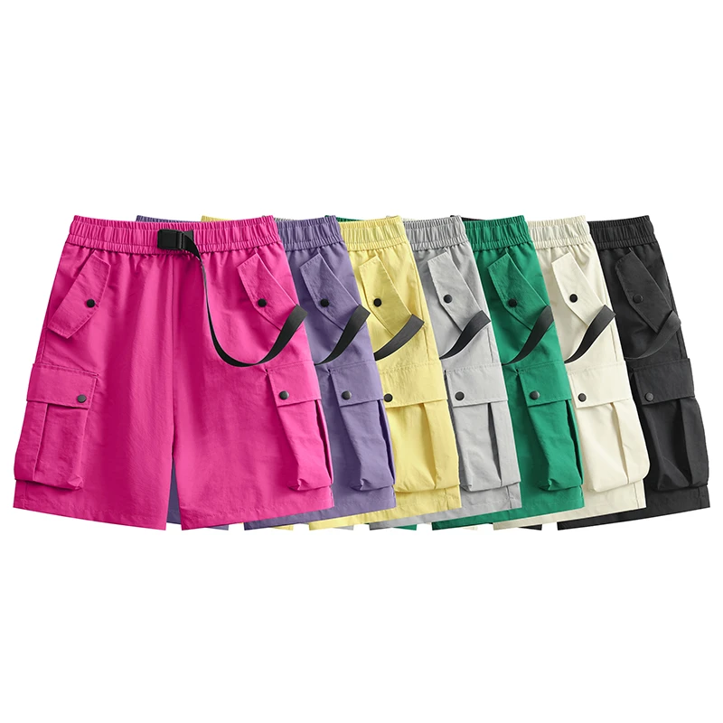 ROTICA&SHARK&七型户外登山工装短裤夏季宽松卡扣腰带裤子DK01