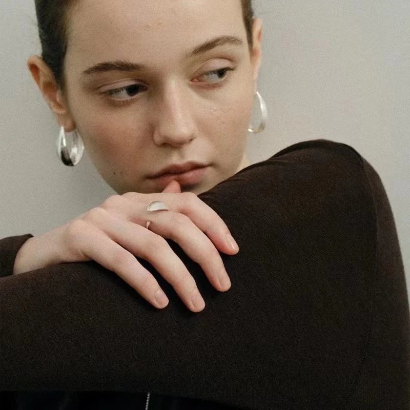 黄铜耳饰 侯佩岑同款果荚双面叶片耳环优雅高级复古百搭耳环