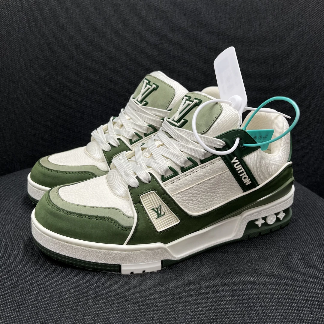 99新 LouisVuitton/路易威登 摩卡绿trainer奢鞋