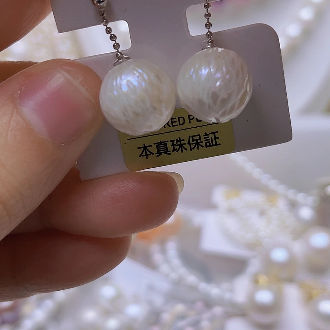 淡水珍珠吊坠或者耳钉银S925镶嵌
