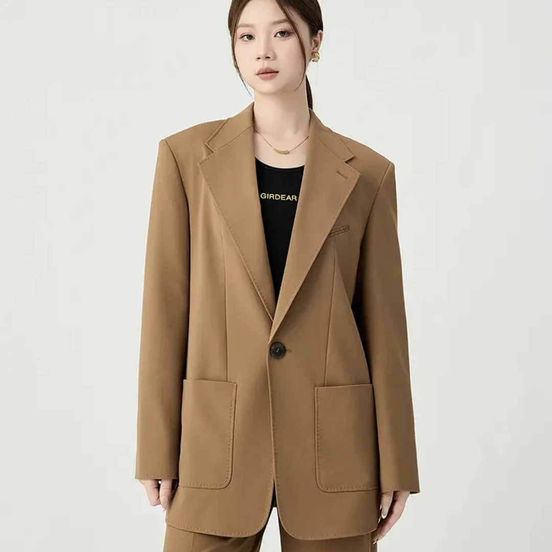 哥弟 品质女装Oversize高级感休闲男友风廓形西装外套女140045