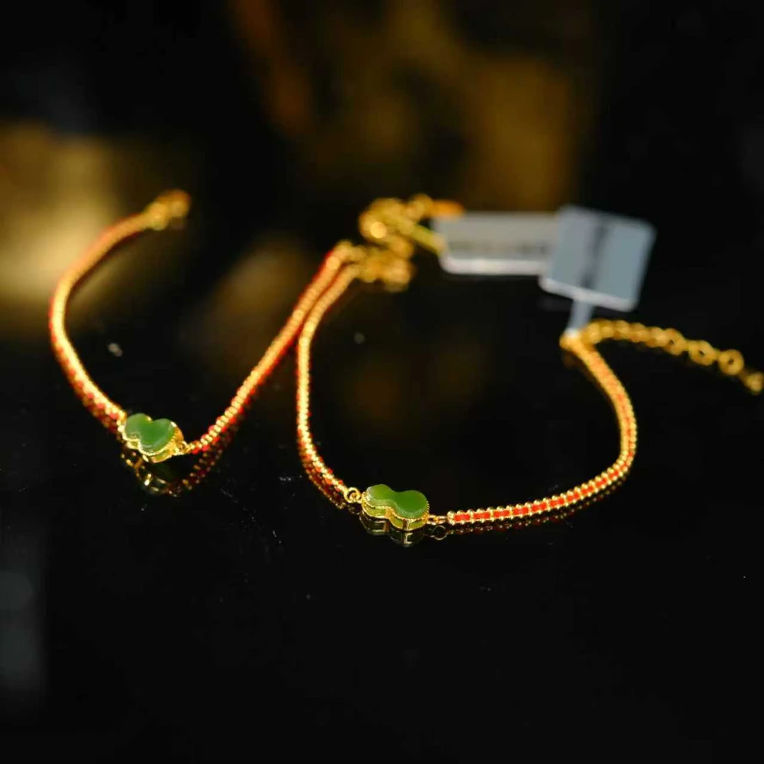 【初见珠宝】和田玉葫芦手绳2-3C350X176【多样性发一件】