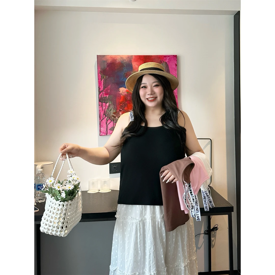 断码捡漏~橙花香气/ 设计感莫代尔小吊带 14463花契胖mm200斤宽松