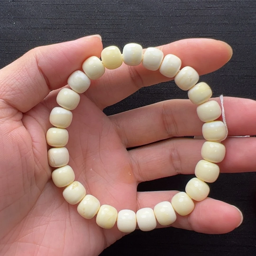 未镶嵌蜜蜡裸石浓白蜡老型手串9mm
