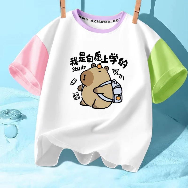 纯棉儿童短袖t恤夏季新款韩系儿童装中小童圆领洋气卡通半袖上衣