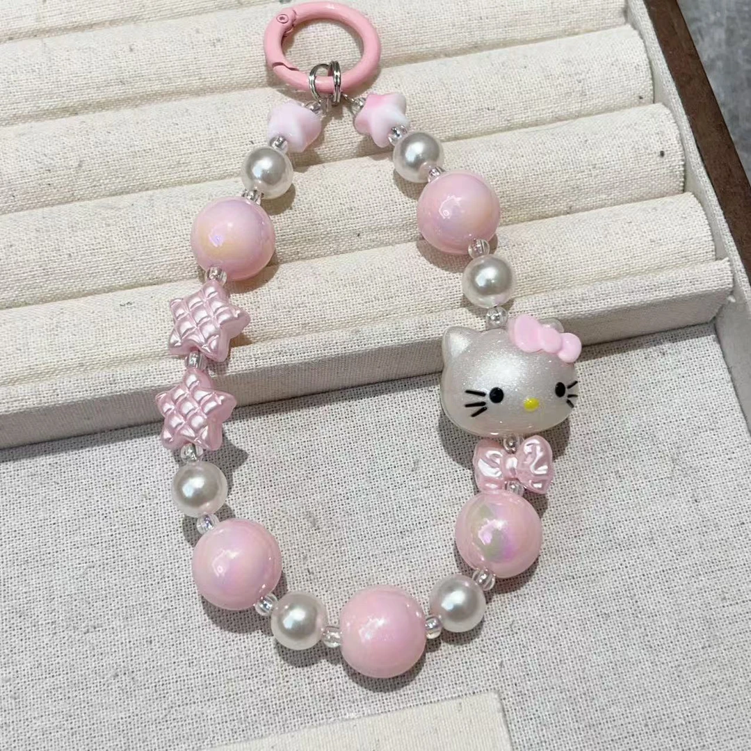 可爱粉色猫咪手机链挂件J1707