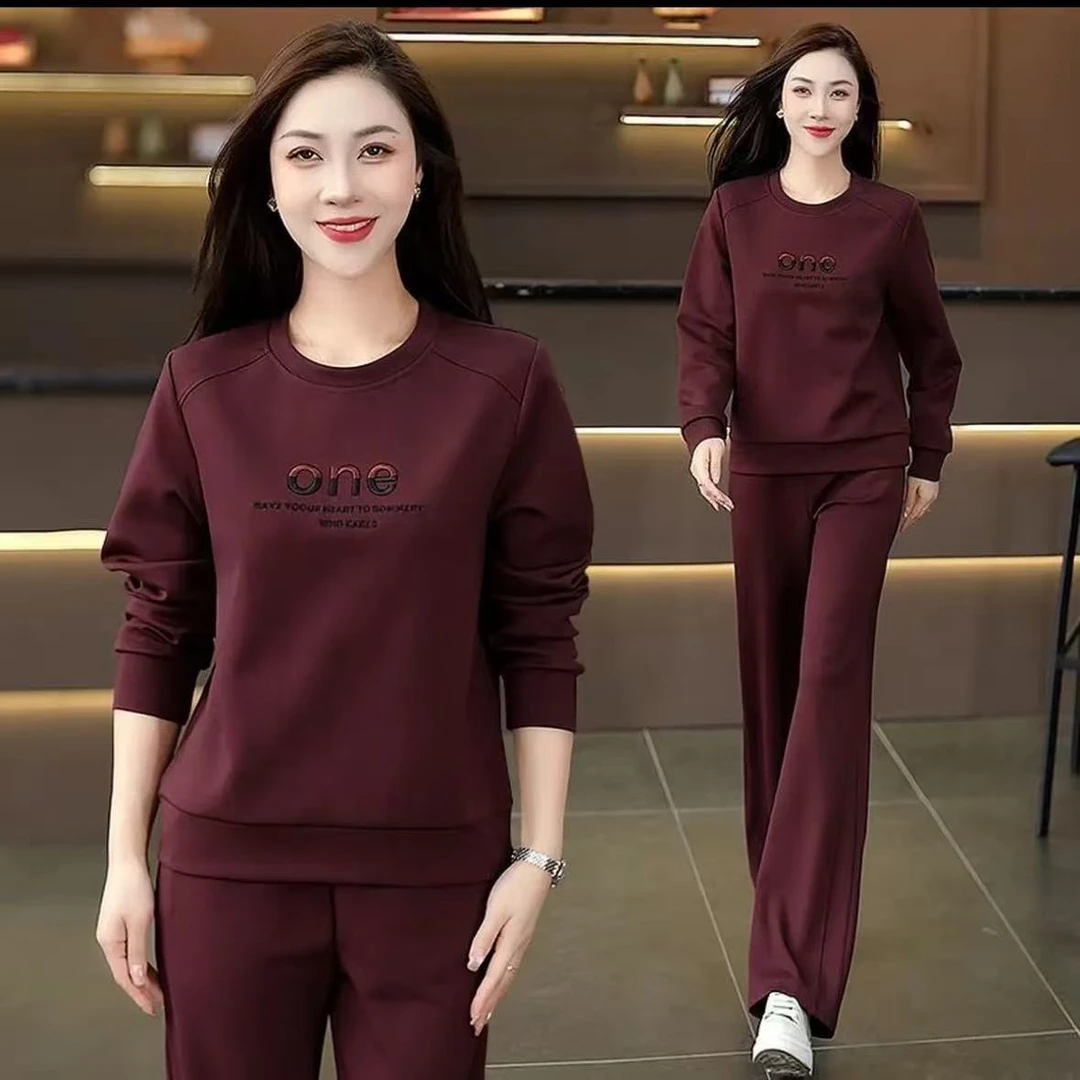 休闲运动套装2025年早秋新款刺绣潮流显瘦秋洋气长袖长裤女装981