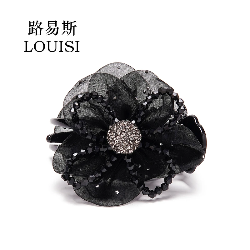 路易斯MY1098【月辉】韩版气质时尚百搭黑色丸子夹