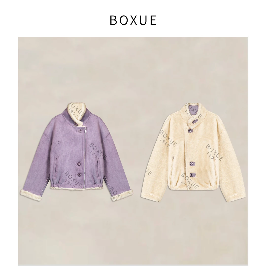 BOXUE“归真”2025秋冬高级感立领两面穿轻奢 外套#251219W7810