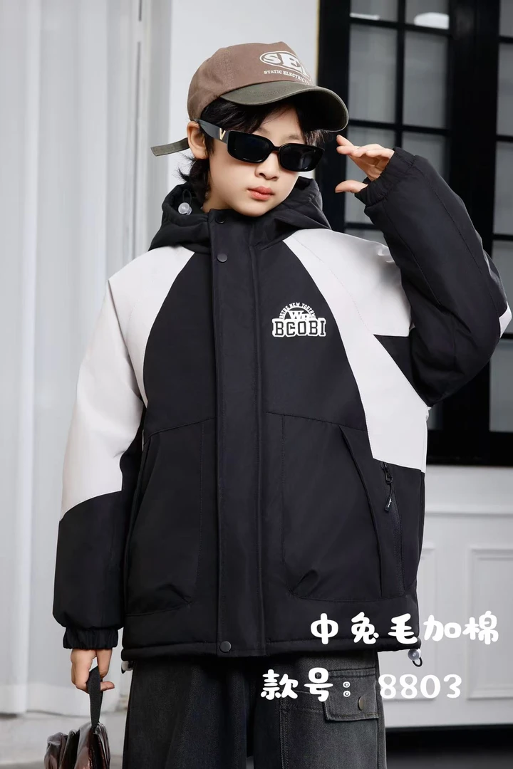 412246《现》优选韩版儿童冬款闲户外加绒派克服外套