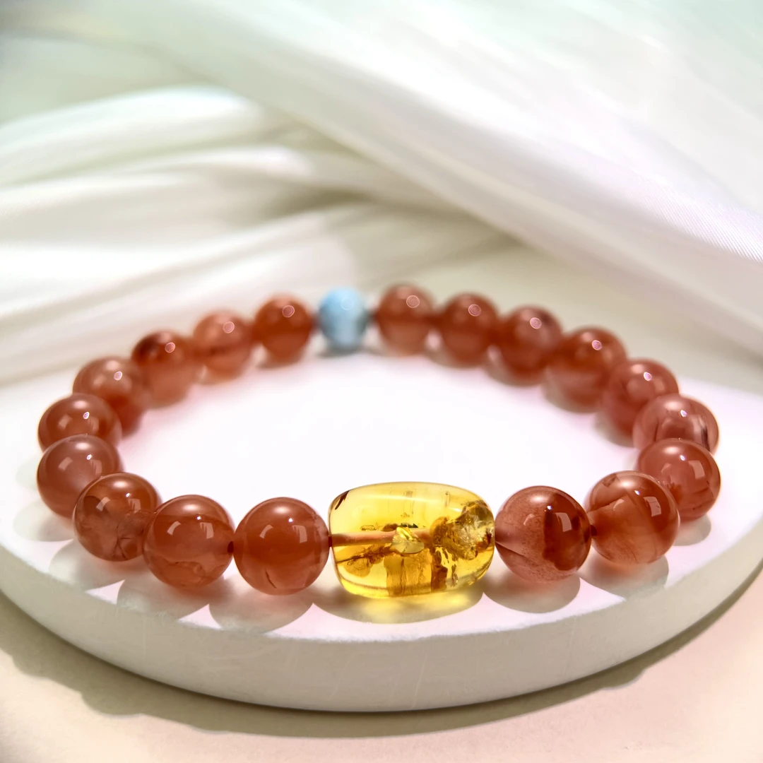 2270 南红玛瑙/海纹石/琥珀/女士手串