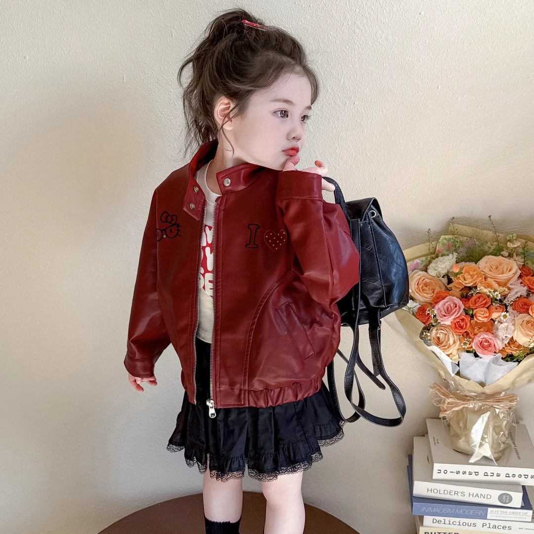 女童皮衣外套爆款2025新款秋季洋气时尚儿童女宝酷飒百搭夹克上衣