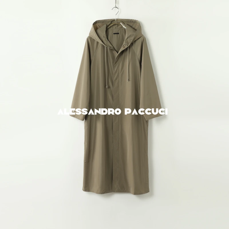 AP洛哥43013FY【黑标系列】日本进口三醋酸连帽抽绳中长款休闲风衣