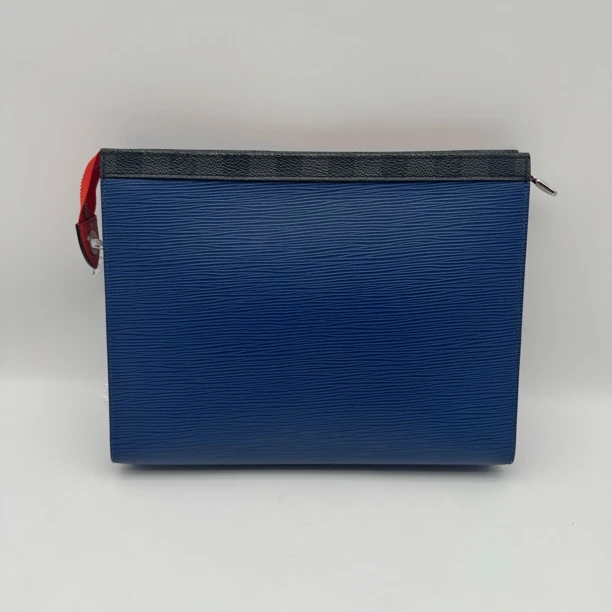 99新 LouisVuitton/路易威登 深蓝色水波纹手拿洗漱包男士2726