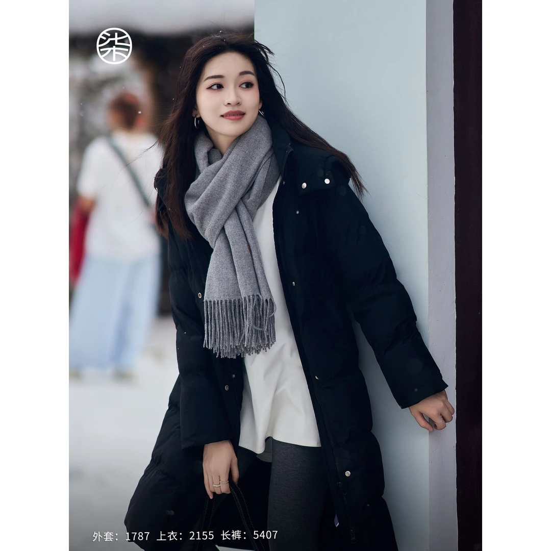 1787柒量一裁小个子黑色休闲显瘦长款棉服外套洋气棉衣小棉袄女款