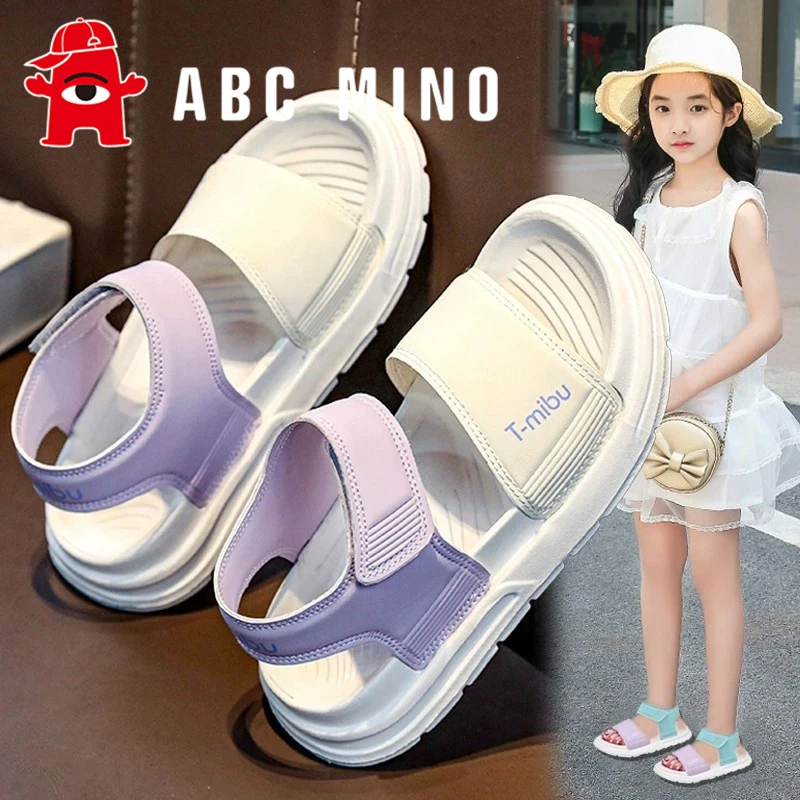 ABC MINO女童凉鞋夏季新款透气防滑儿童公主凉拖中大童时尚沙滩鞋
