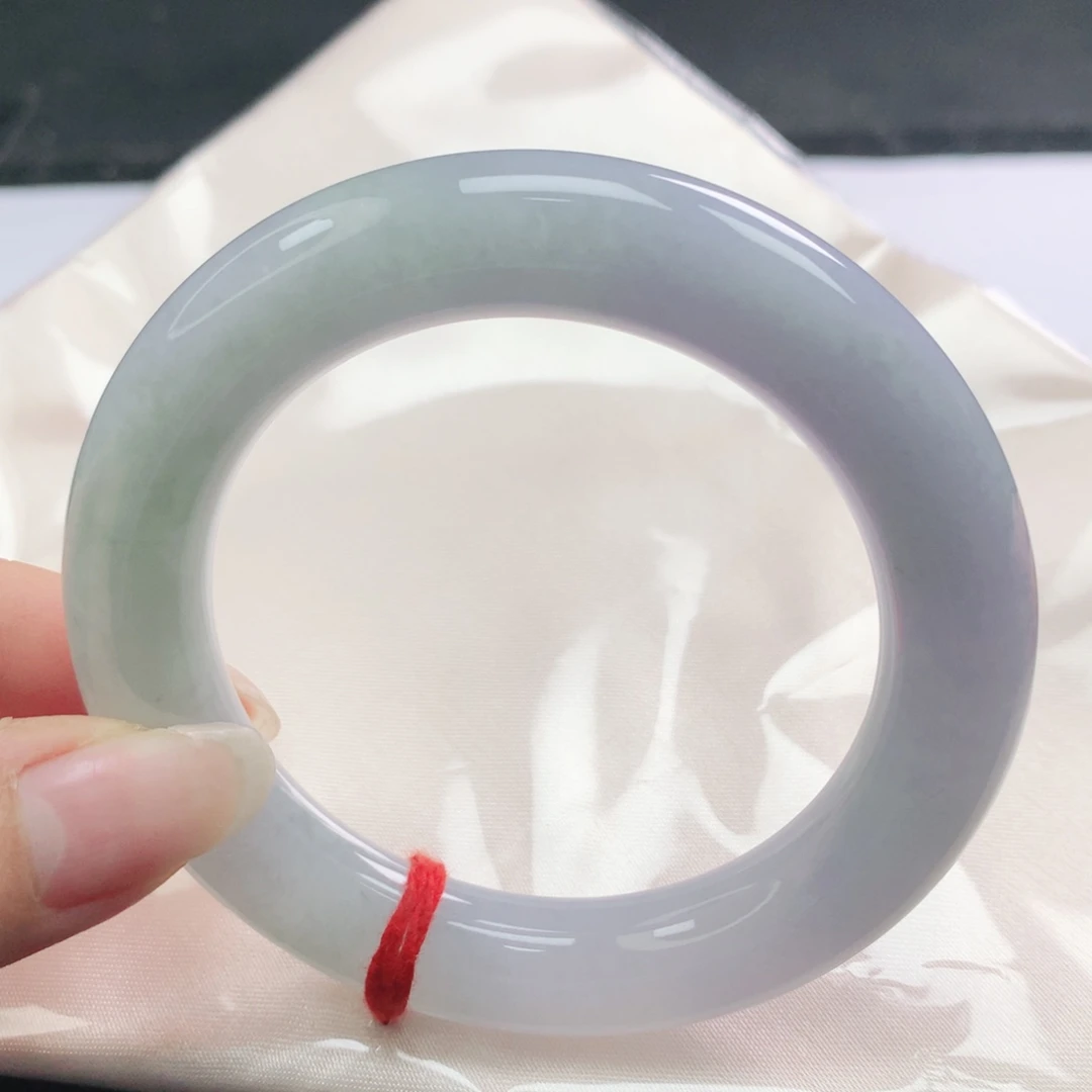 翡翠未镶嵌手镯翡翠54.4春彩胖圆