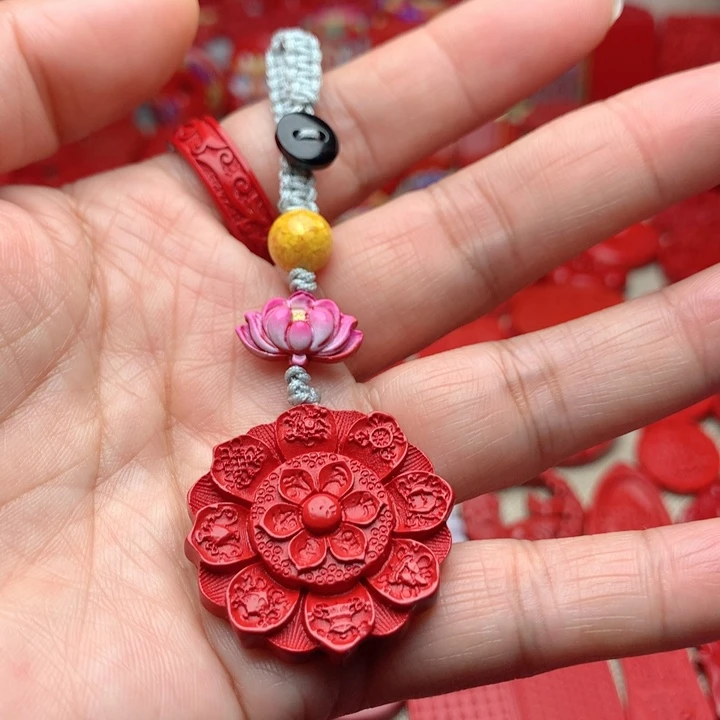 天然辰砂工艺品朱砂钥匙扣