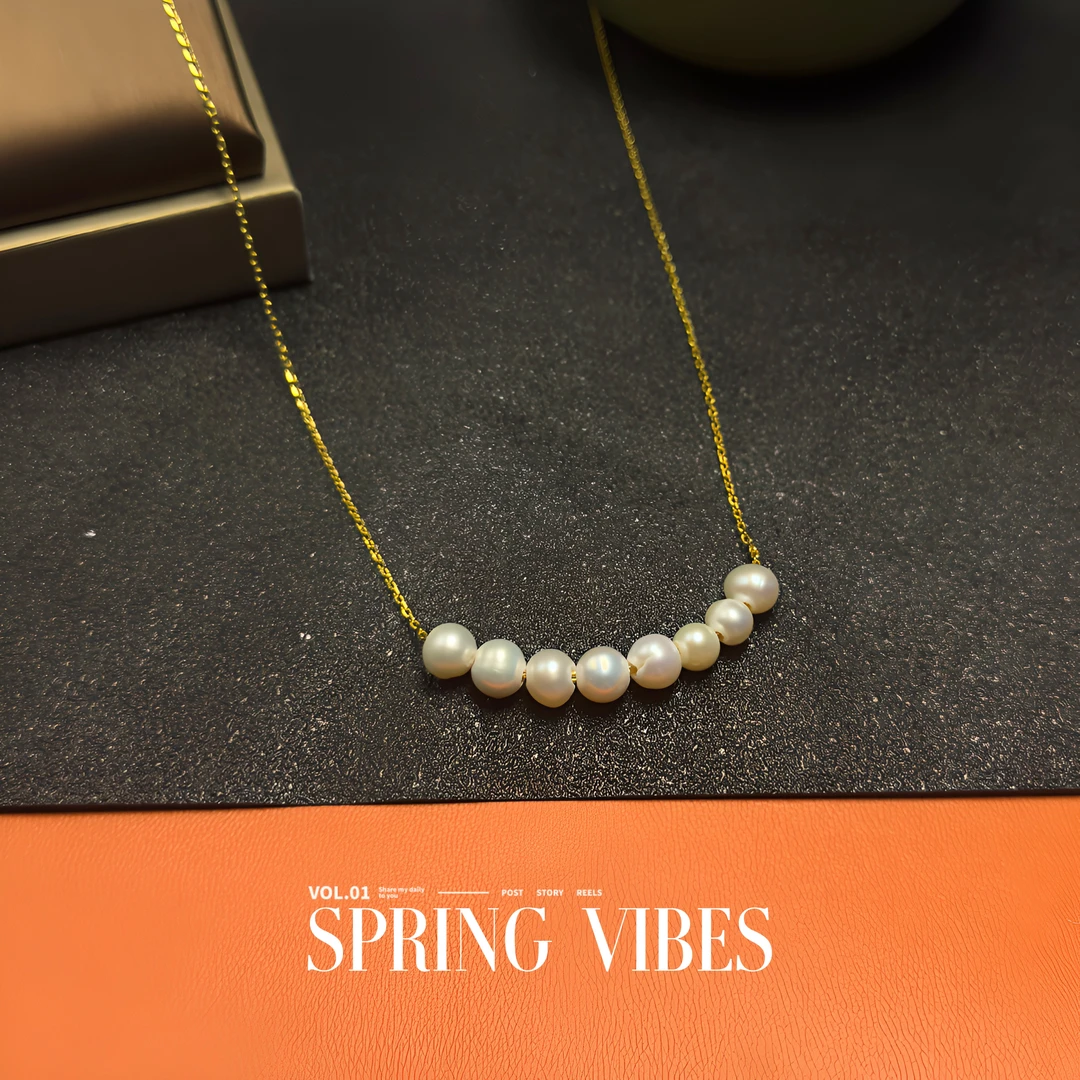 天然淡水珍珠项链- DSN设计师款高级复古艺术项链（5046）