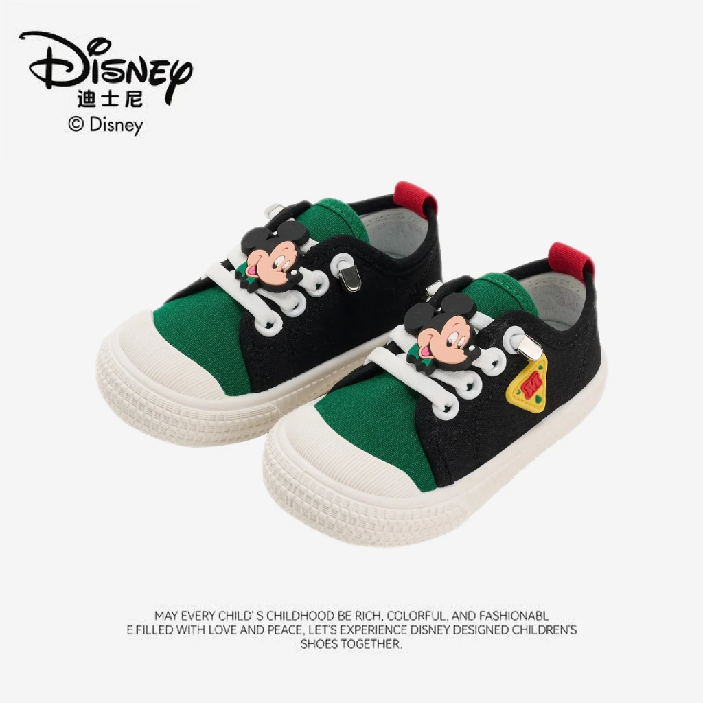 Disney/迪士尼春季女男运动鞋步鞋春秋软底单鞋鞋子小童休闲帆布