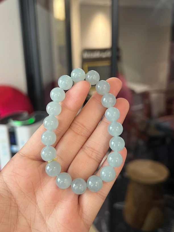 萍宝翡翠天空蓝手串