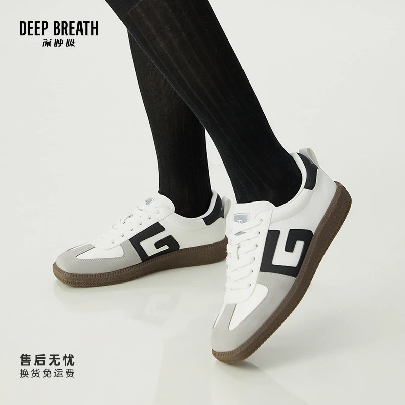 DEEP BREATH深呼吸女鞋新款G字德训鞋板鞋小白鞋AX12252