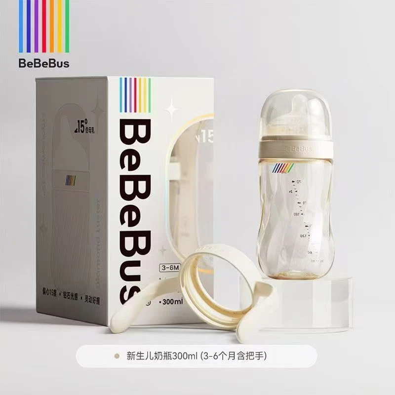 铂晶奶瓶PPSU新生儿歪头防呛仿母乳奶嘴新老款随机刮码