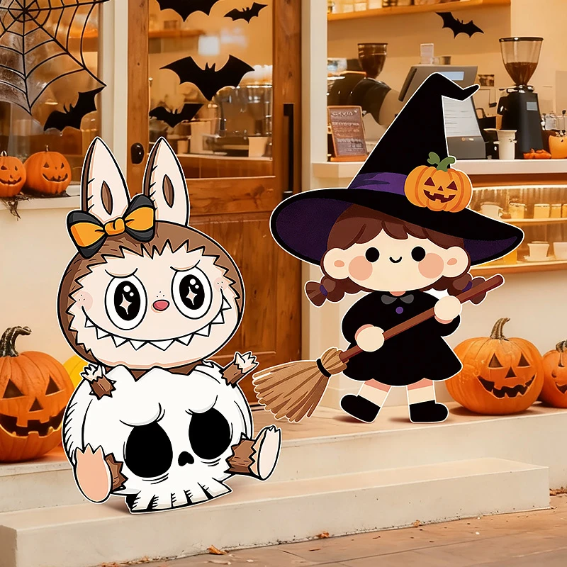 万圣节场景布置装饰氛围咖啡厅活动打卡拍照道具拉布布立牌KT展板