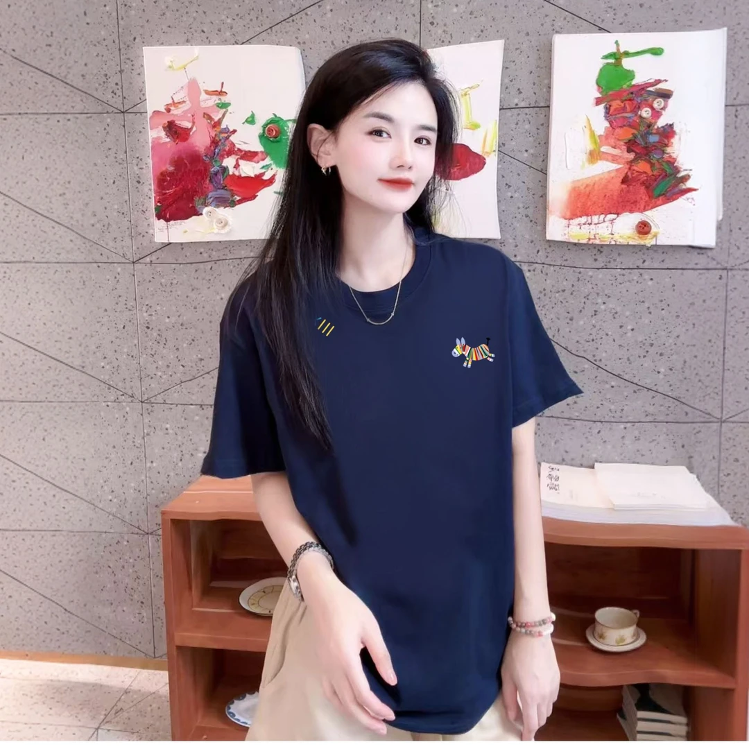 【彩色小马】纯棉正常版型T恤 李西西时尚休闲百搭宽松情侣短袖