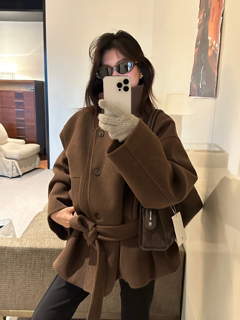 Cutiepie·收腰韩版羊毛夹棉毛呢外套