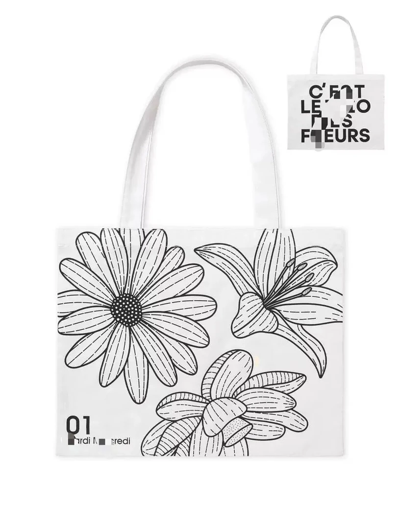 【U.M】清新花朵印染帆布包