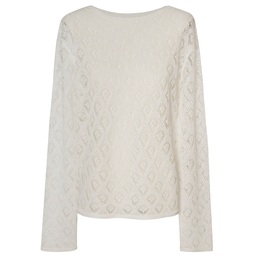 2025新款时尚长袖镂空蕾丝衫【207826】