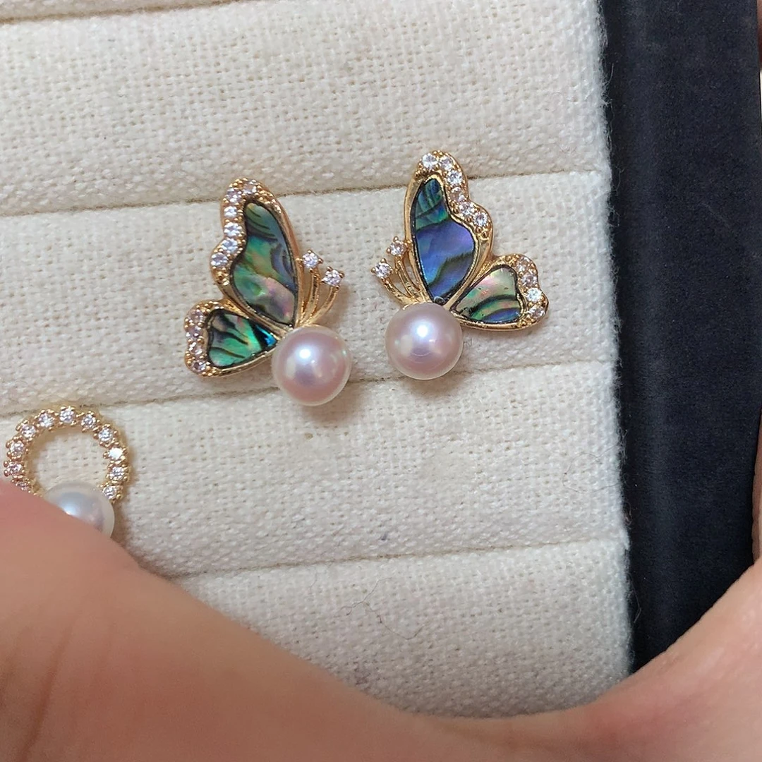 淡水珍珠耳饰合金