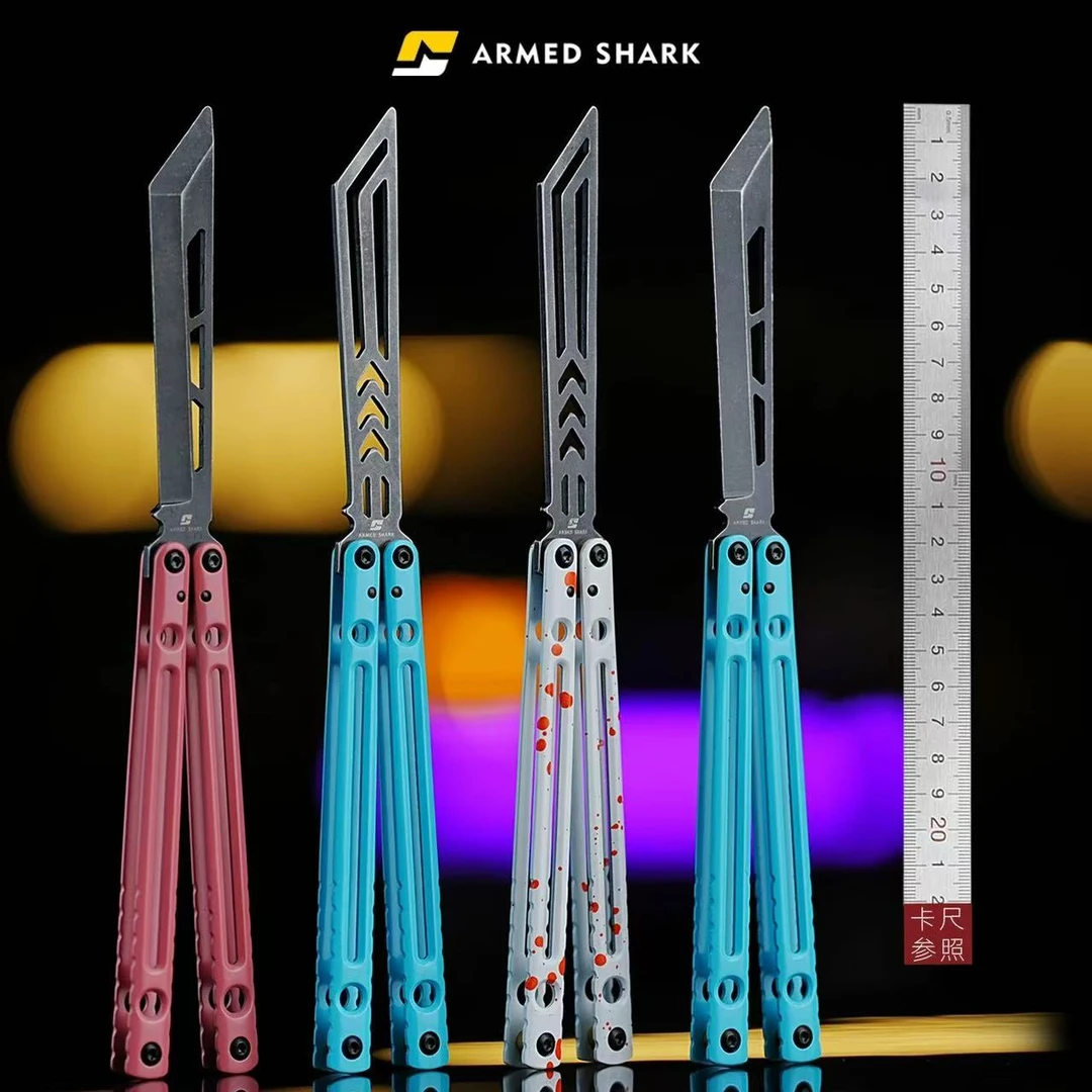战鲨危险流浪者未开刃蝴蝶刀新手训练练习花式折叠甩手刀儿童玩具