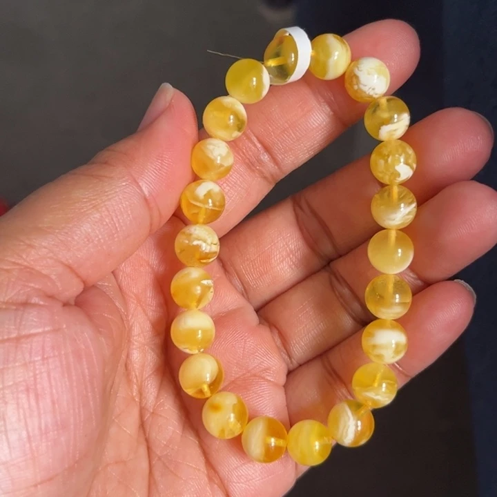 未镶嵌琥珀珠宝奇石M6号8+金白微瑕