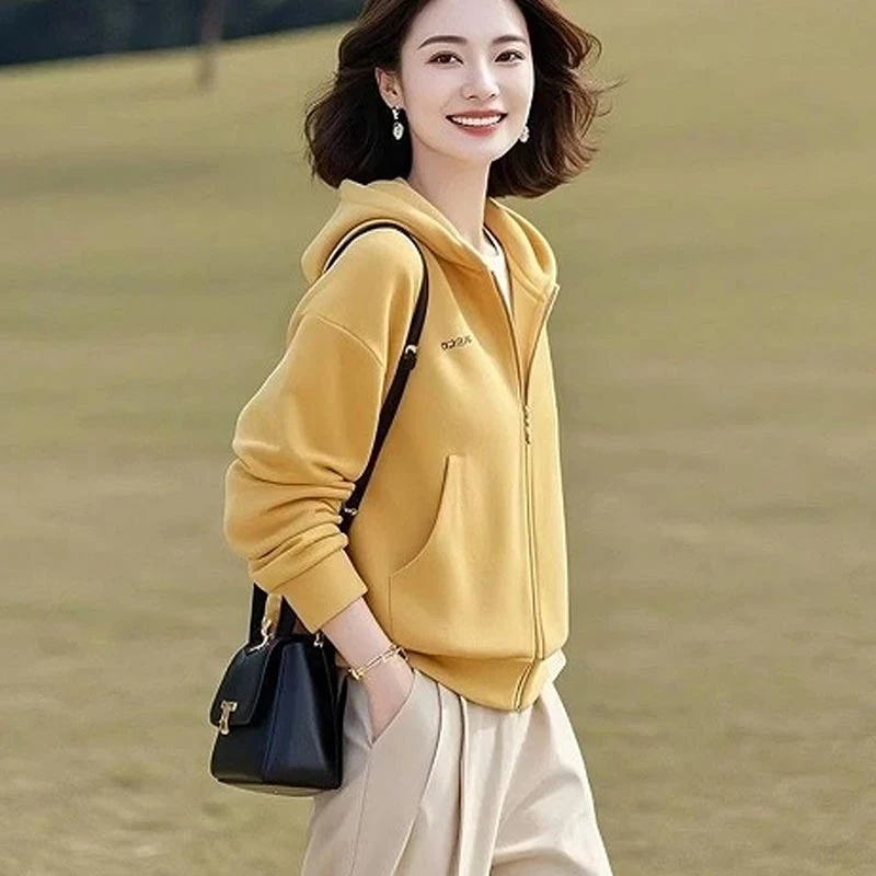 2025春秋韩式新款纯色系连帽防晒外套女百搭高级感个性设计感上衣