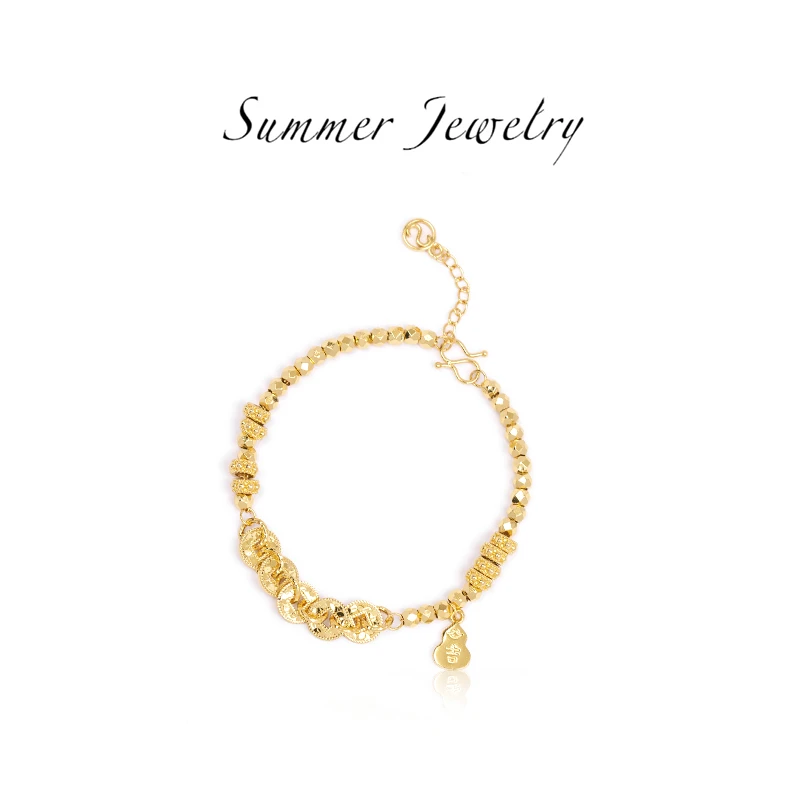 铜合金手链 手链爆闪碎碎冰招财迷你五帝钱手链S3172