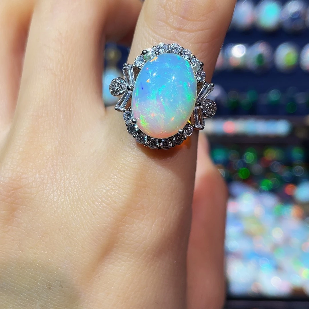 欧泊银S925镶嵌戒指