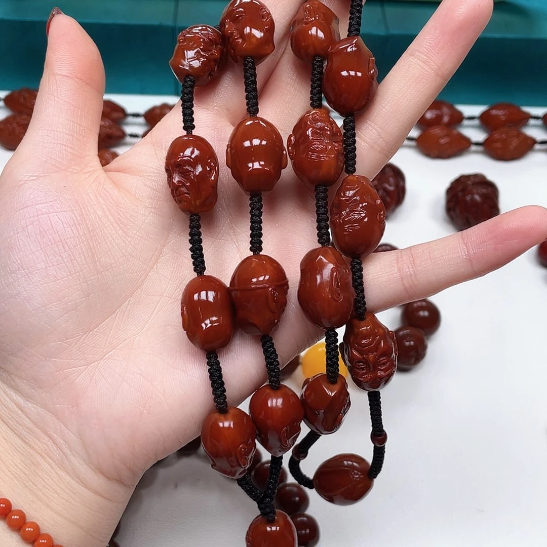 橄榄核手串@*金十八罗汉脖挂，