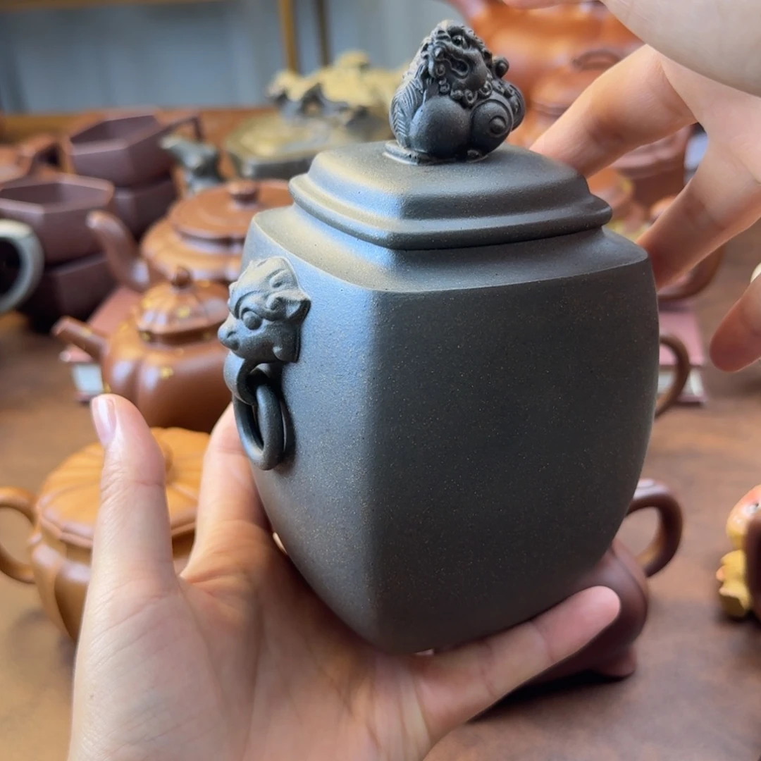 茶壶紫砂手工茶叶罐三两