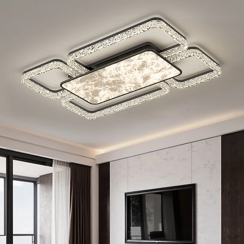 意式轻奢客厅吸顶灯2025年新款高端大气冰裂纹大灯高档客厅主灯