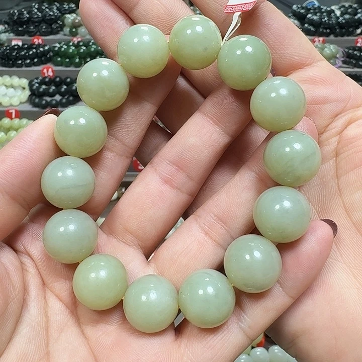 未镶嵌手链和田玉新疆若羌浅黄口料卡16